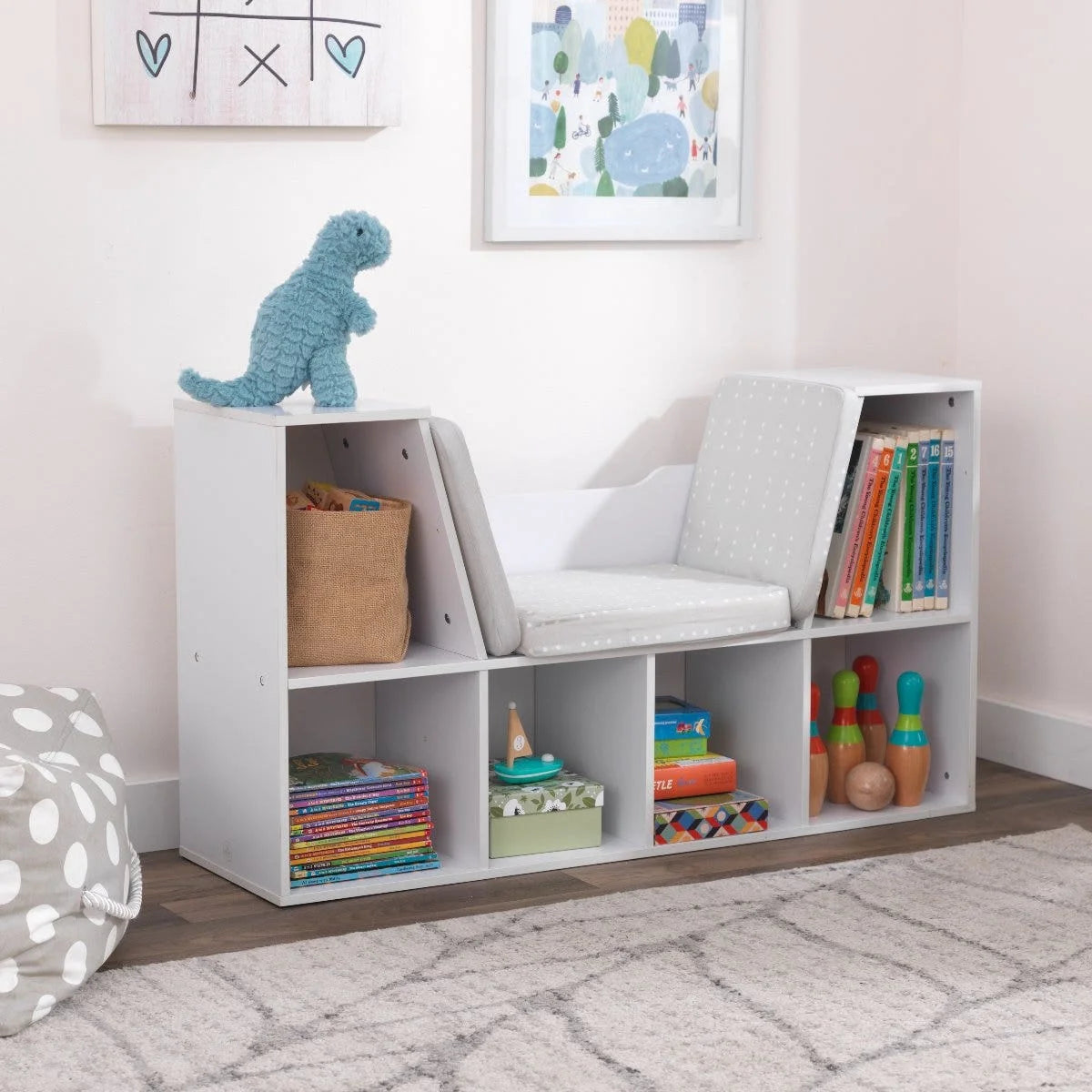 Bookcase with Reading Nook - White