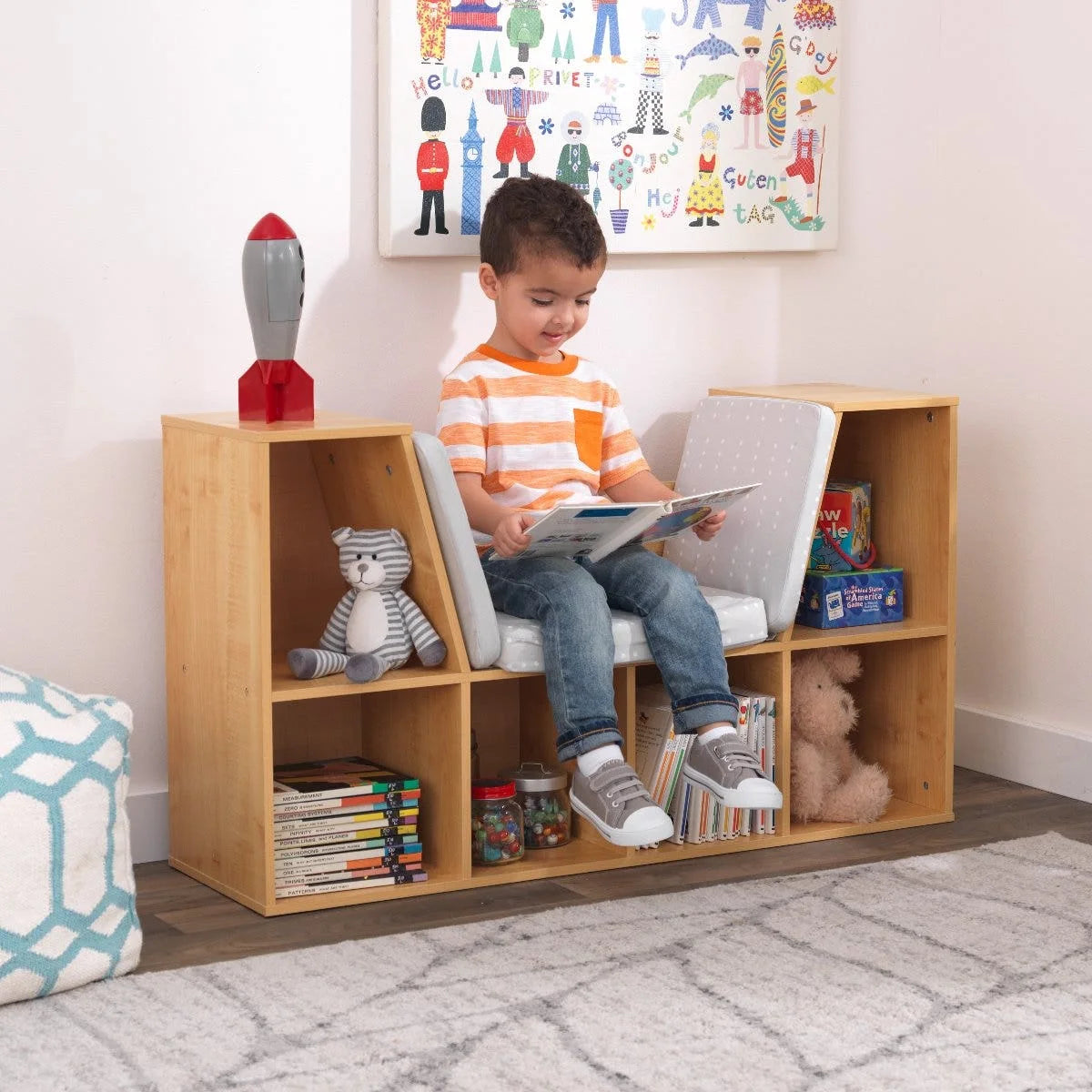 Bookcase with Reading Nook - Natural
