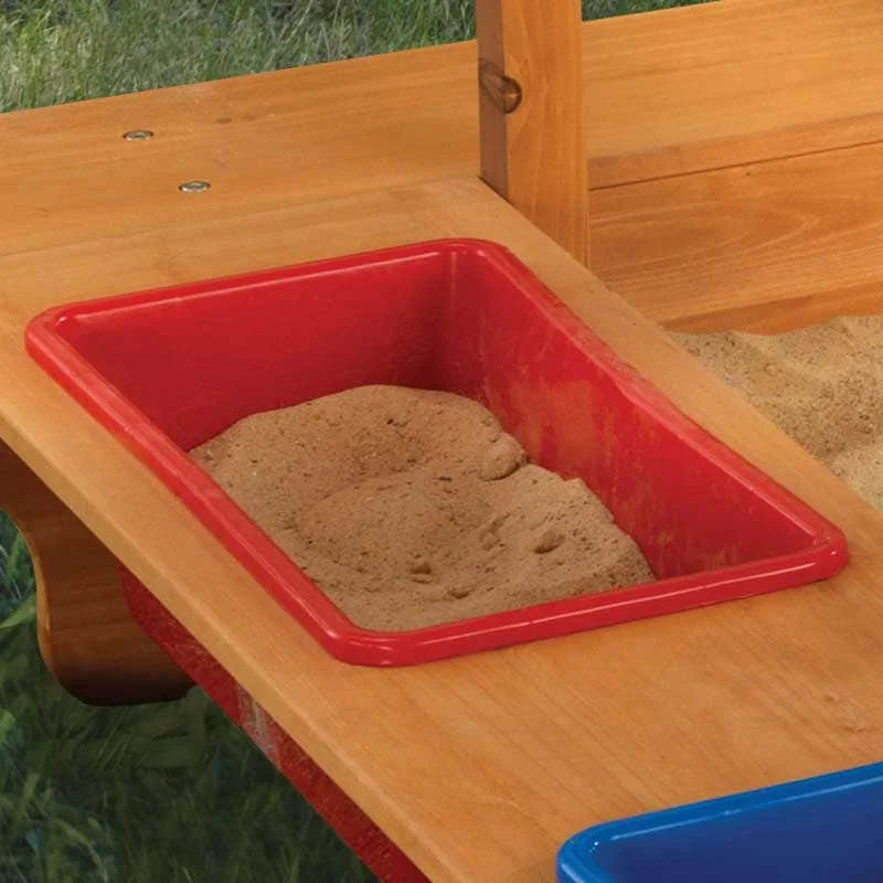 Outdoor Sandbox with Canopy - Navy & White