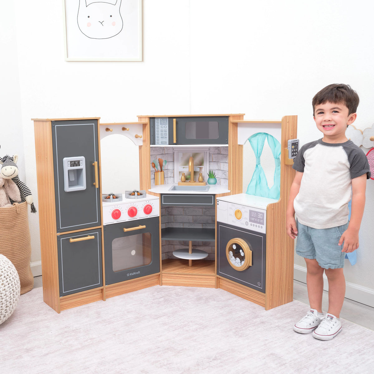 Ultimate Corner Play Kitchen with Lights & Sounds - Natural