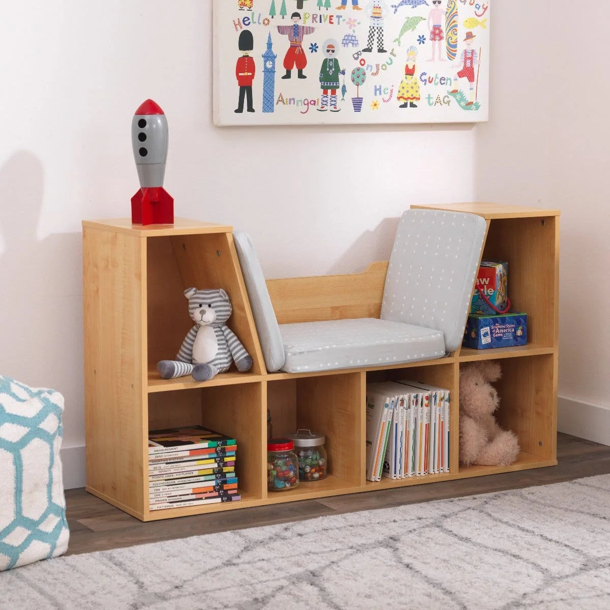 Bookcase with Reading Nook - Natural