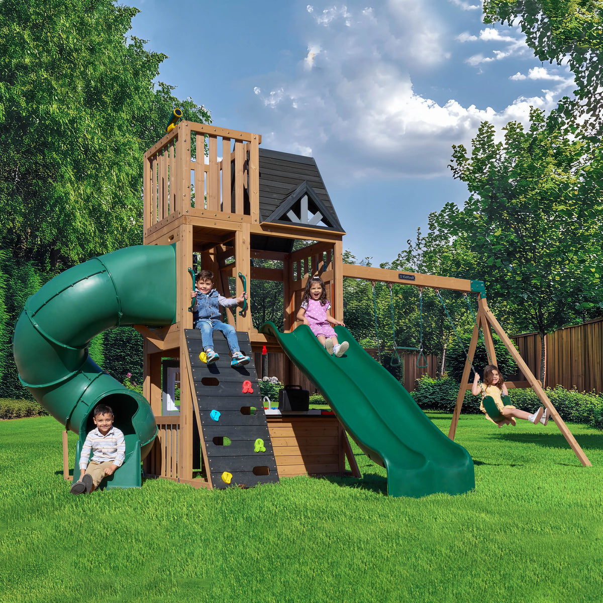 Horizon Lookout Wooden Outdoor Swing Set - Installation Available (Assembly Included)