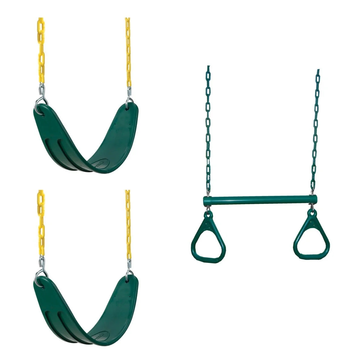 Extra Duty Green Swings & Ring/Trapeze Bar (2-Pack) by Swing-N-Slide