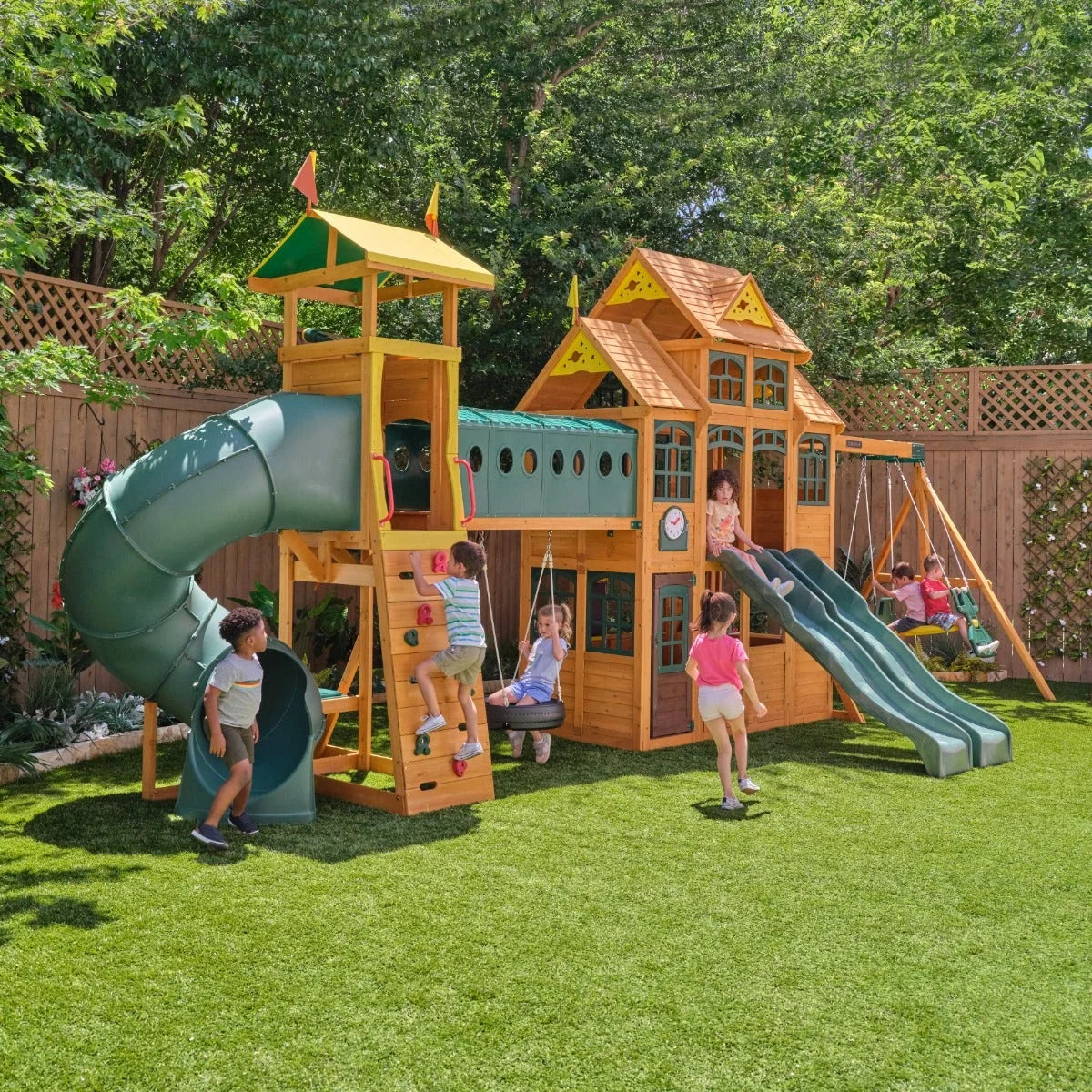 Bear Cave Lodge Swing Set / Playset - Installation Available (Assembly)
