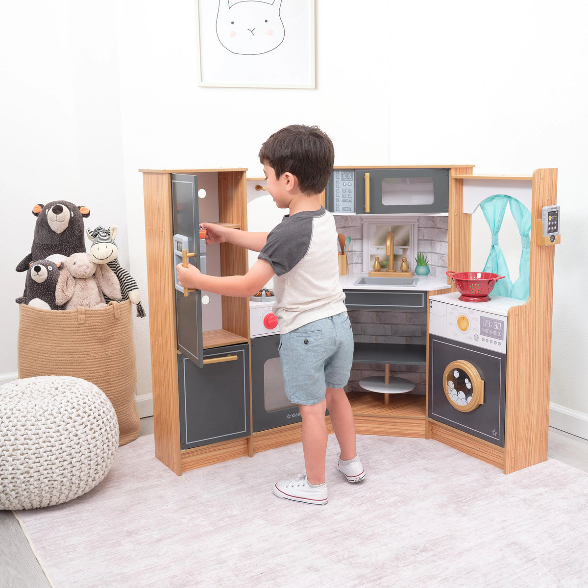 Ultimate Corner Play Kitchen with Lights & Sounds - Natural