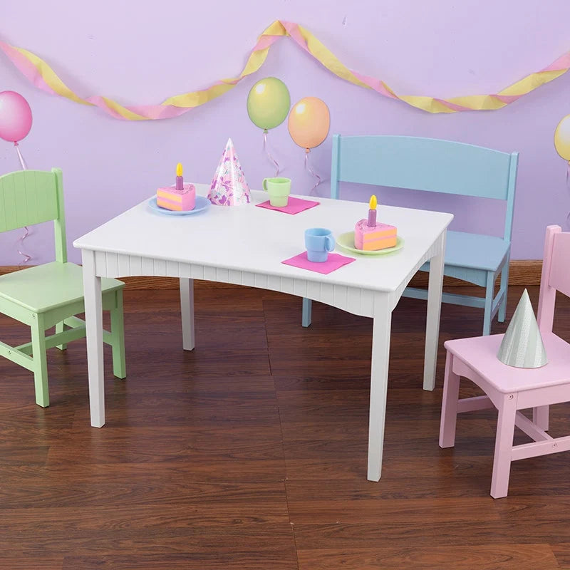 Nantucket Table with Bench and 2 Chairs - Pastel
