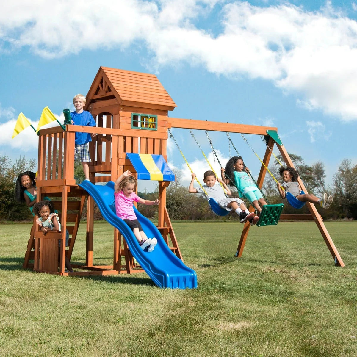 Adventure Transport Wooden Swing Set by Swing-N-Slide - Installation Available (Assembly)
