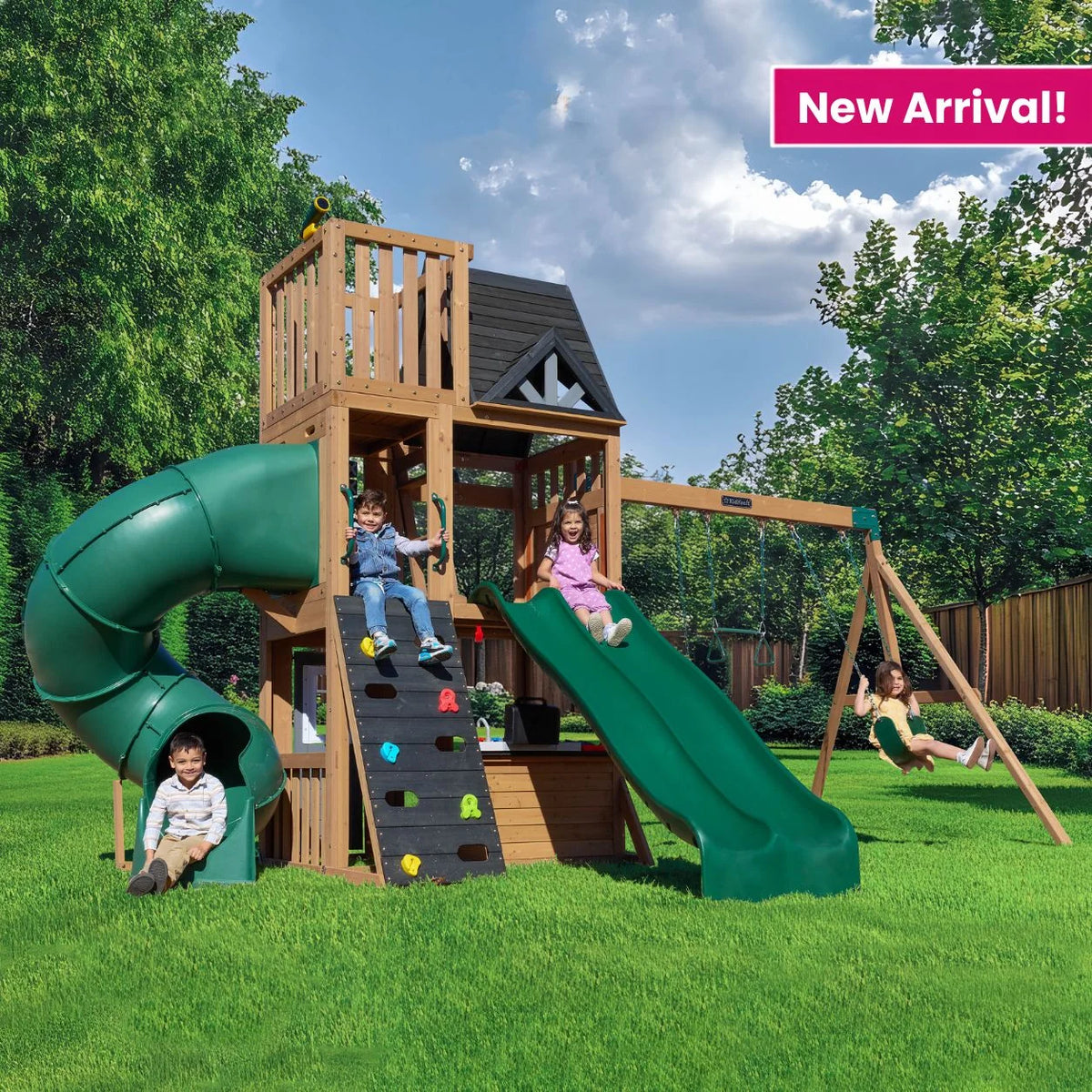 Horizon Lookout Wooden Outdoor Swing Set - Installation Available