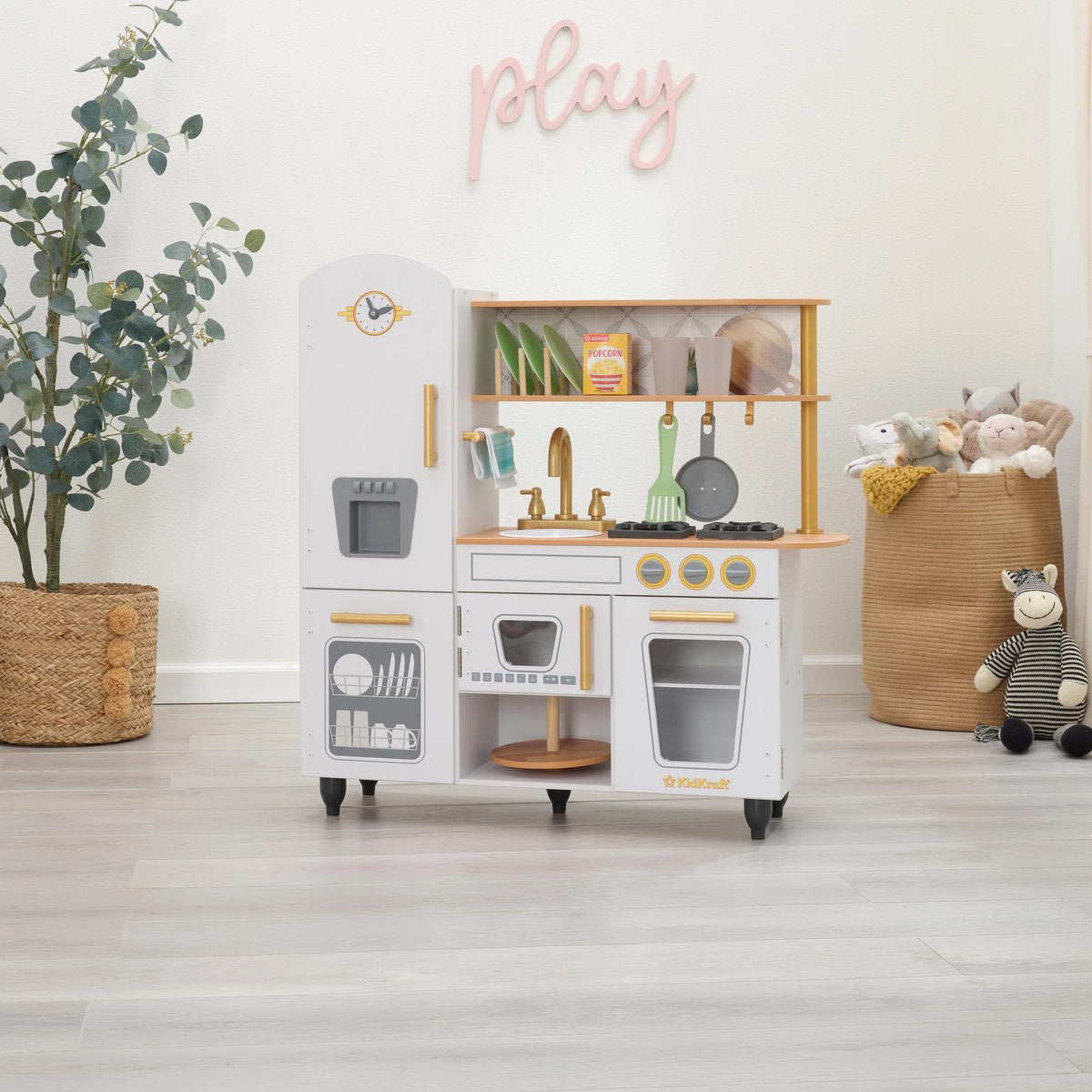 Vintage Play Kitchen - White & Gold